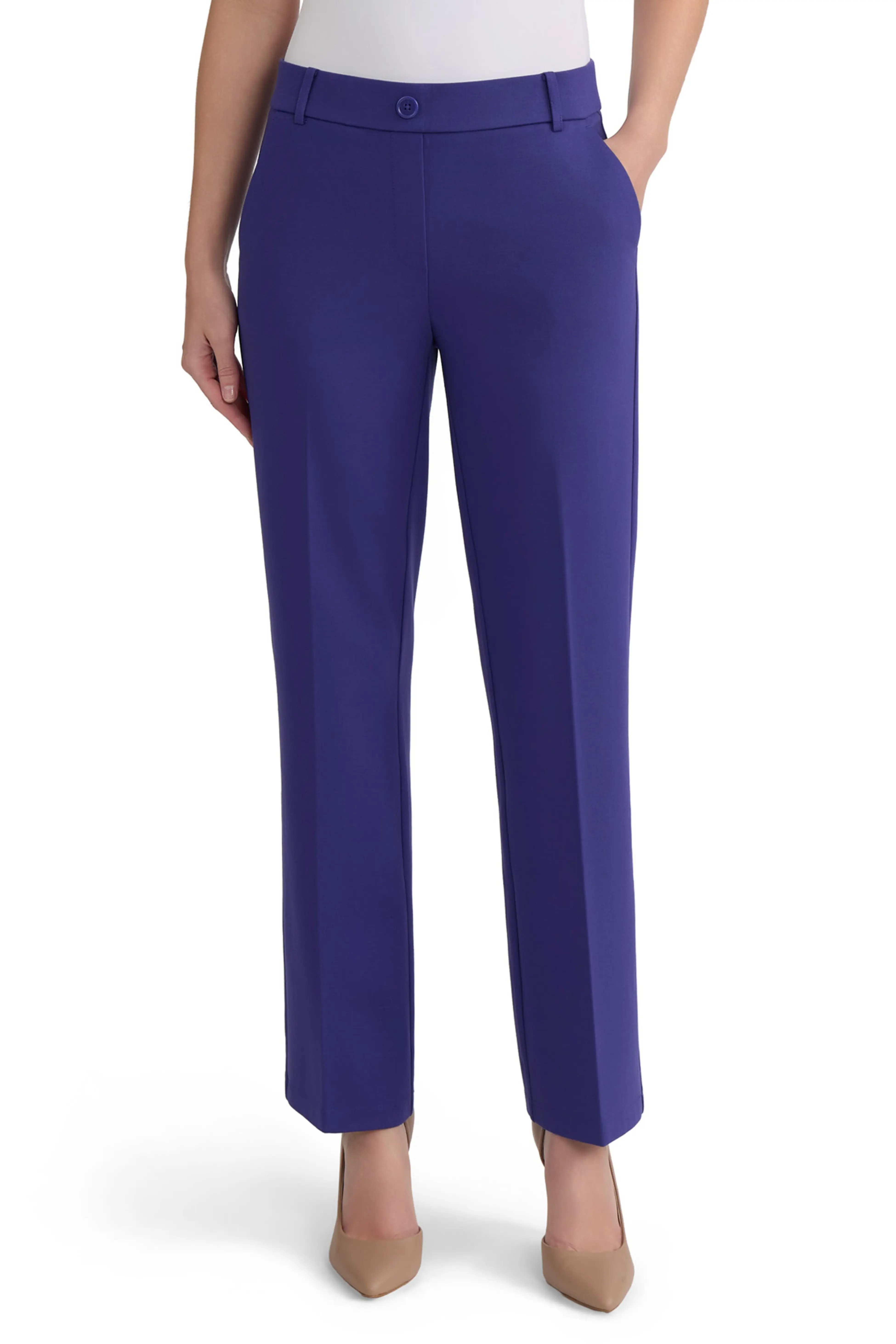 Kasper Faux Fly Pull-On Pants