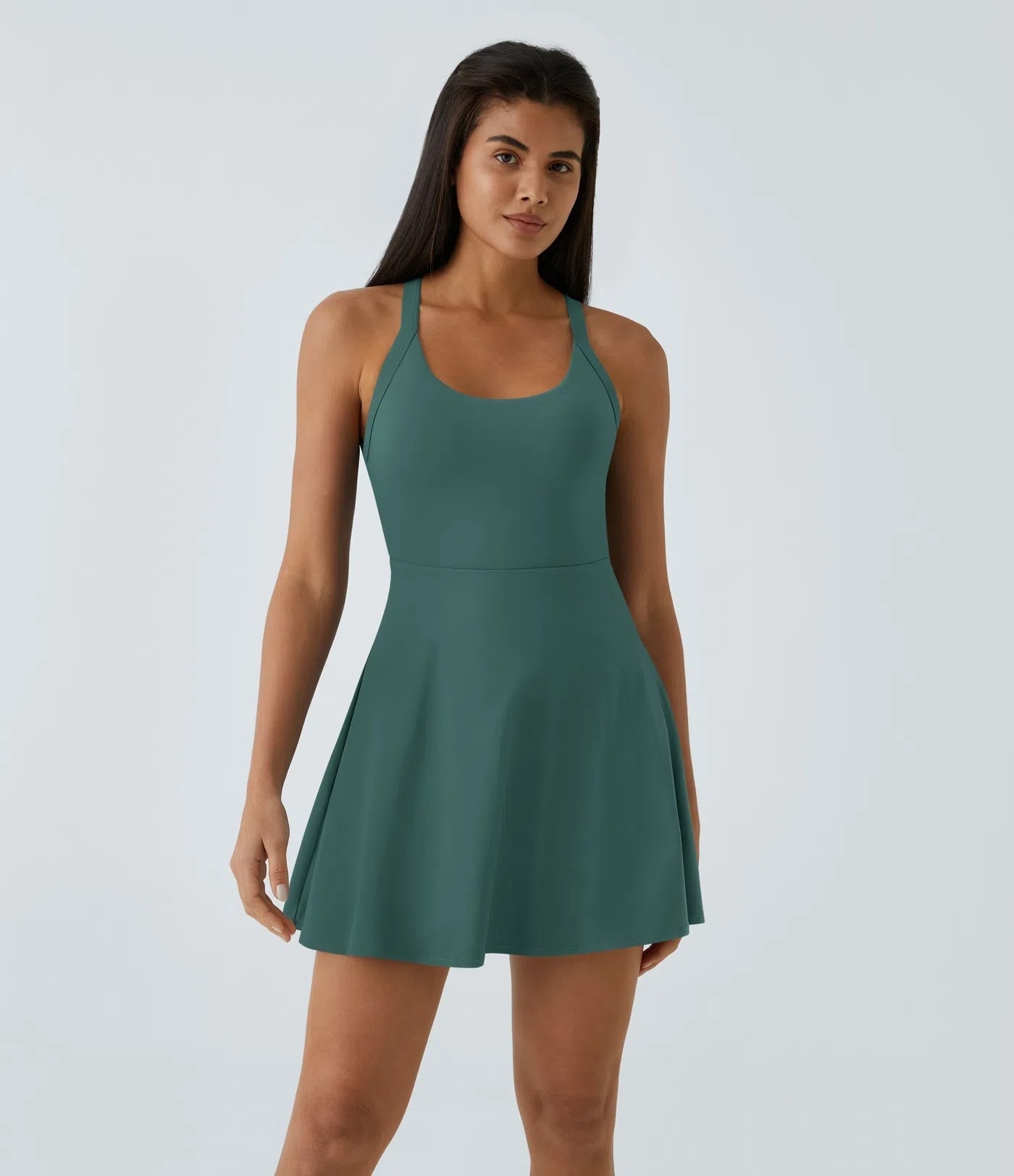 Halara SoftlyZero™ Airy Backless Twisted Flare Low Support Dance Active Dress-Longer Length-Easy Peezy Edition