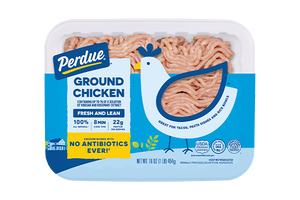 Tray of Perdue Fresh Ground Chicken.