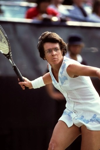 Billie Jean King playing tennis