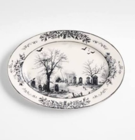 Nightfall Halloween Stoneware Oval Platter