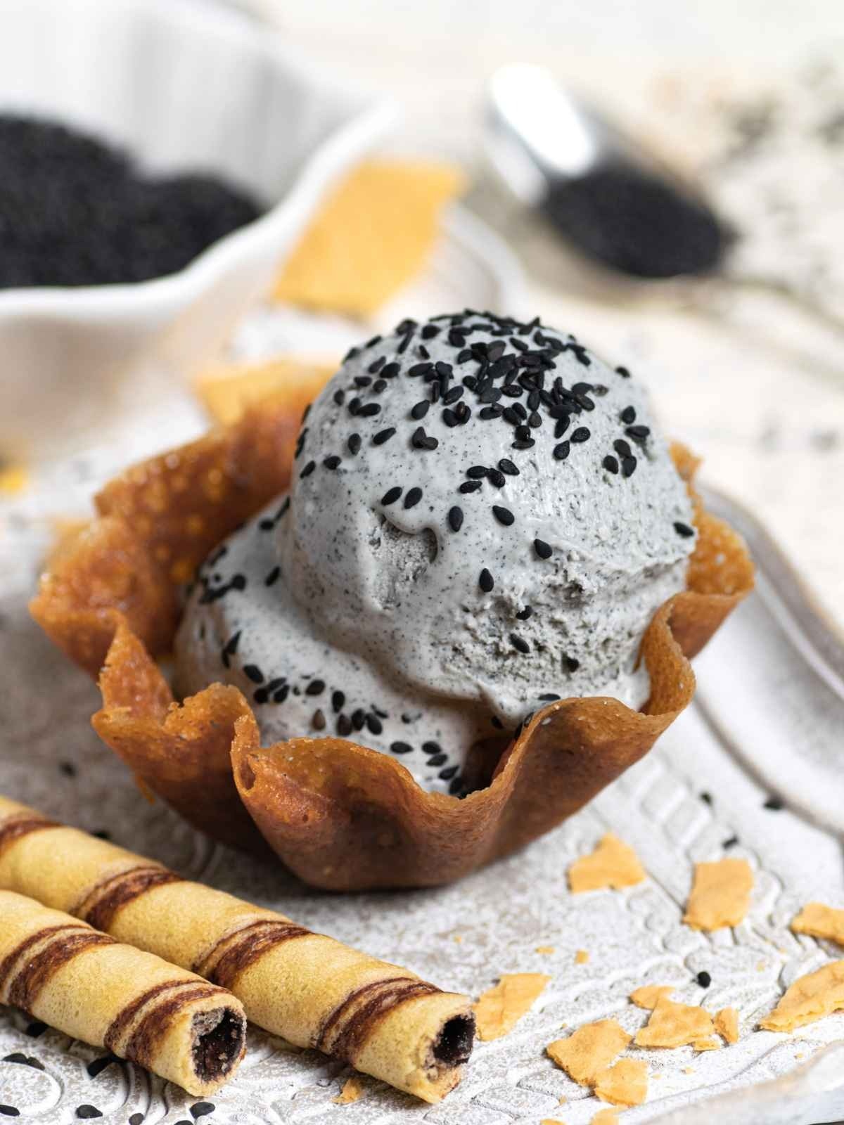 black sesame ice cream-custom