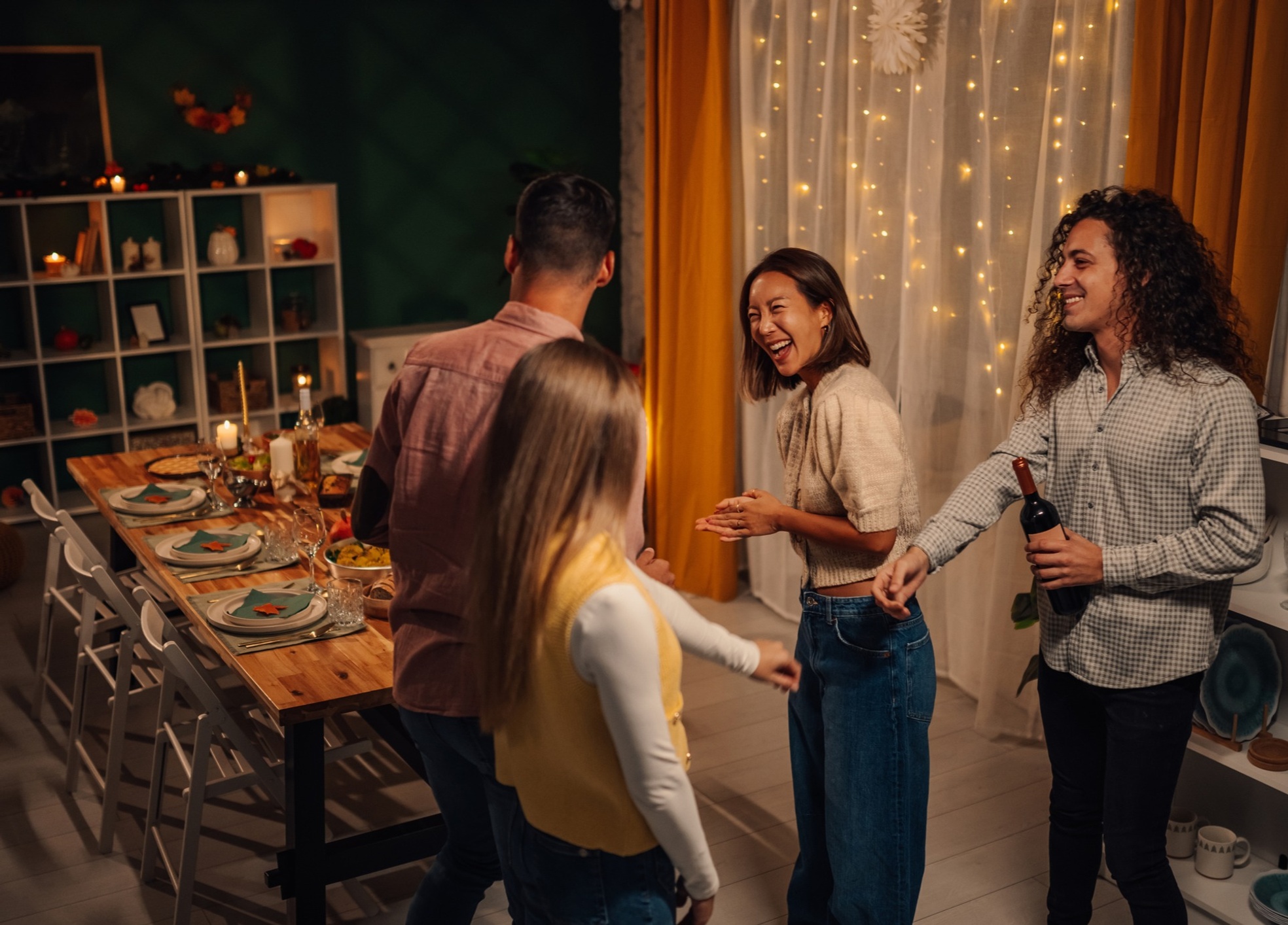 Mood lighting at a dinner party