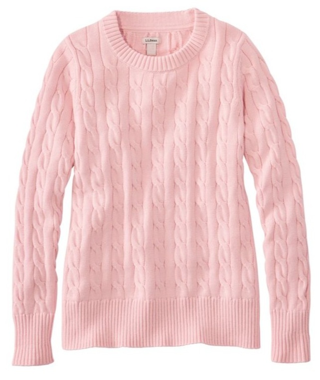 LL Bean Women's The Original Double L® Sweater, Cable Crewneck