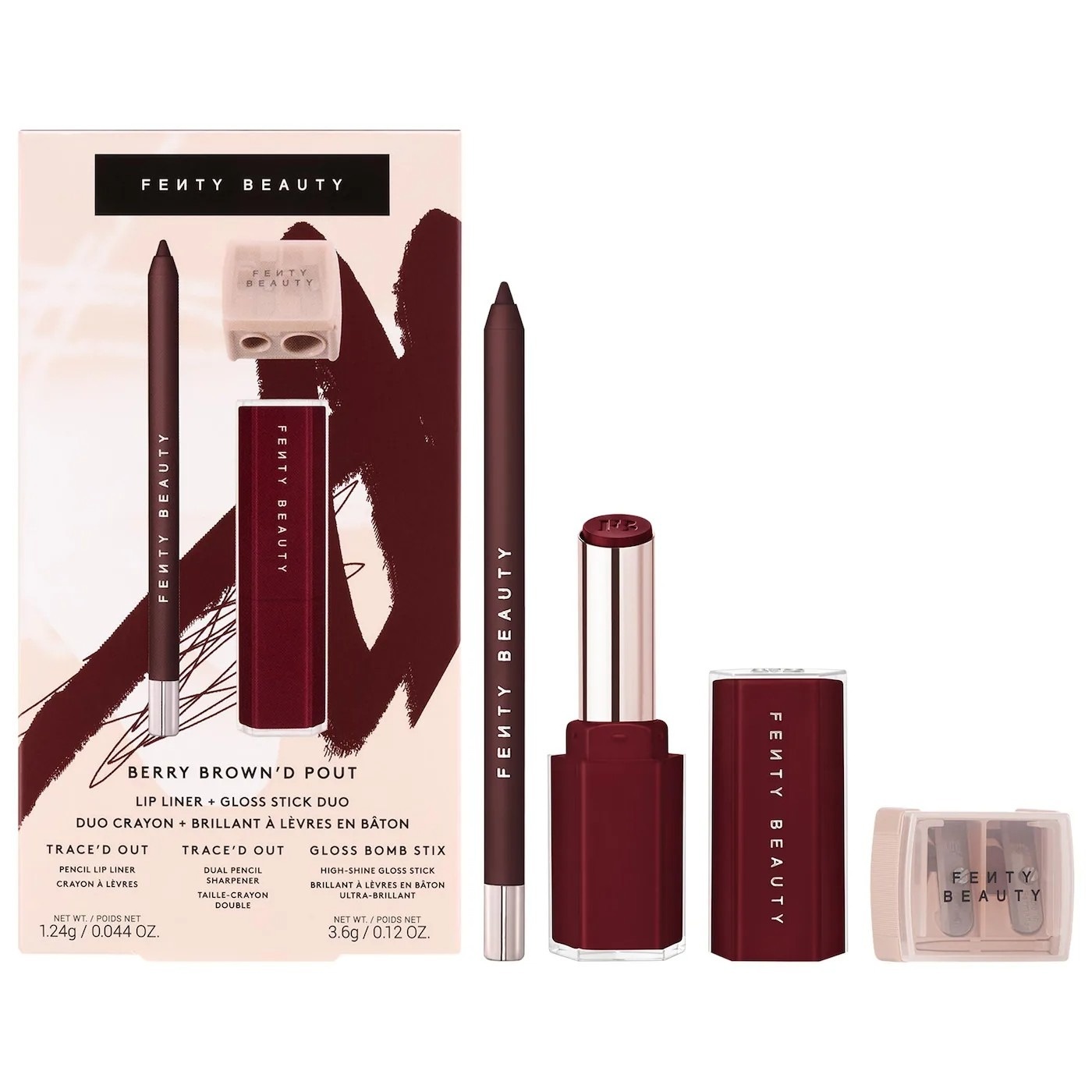 Fenty Beauty by Rihanna in Berry Brown'd Pout Lip Liner + Gloss Stick Duo