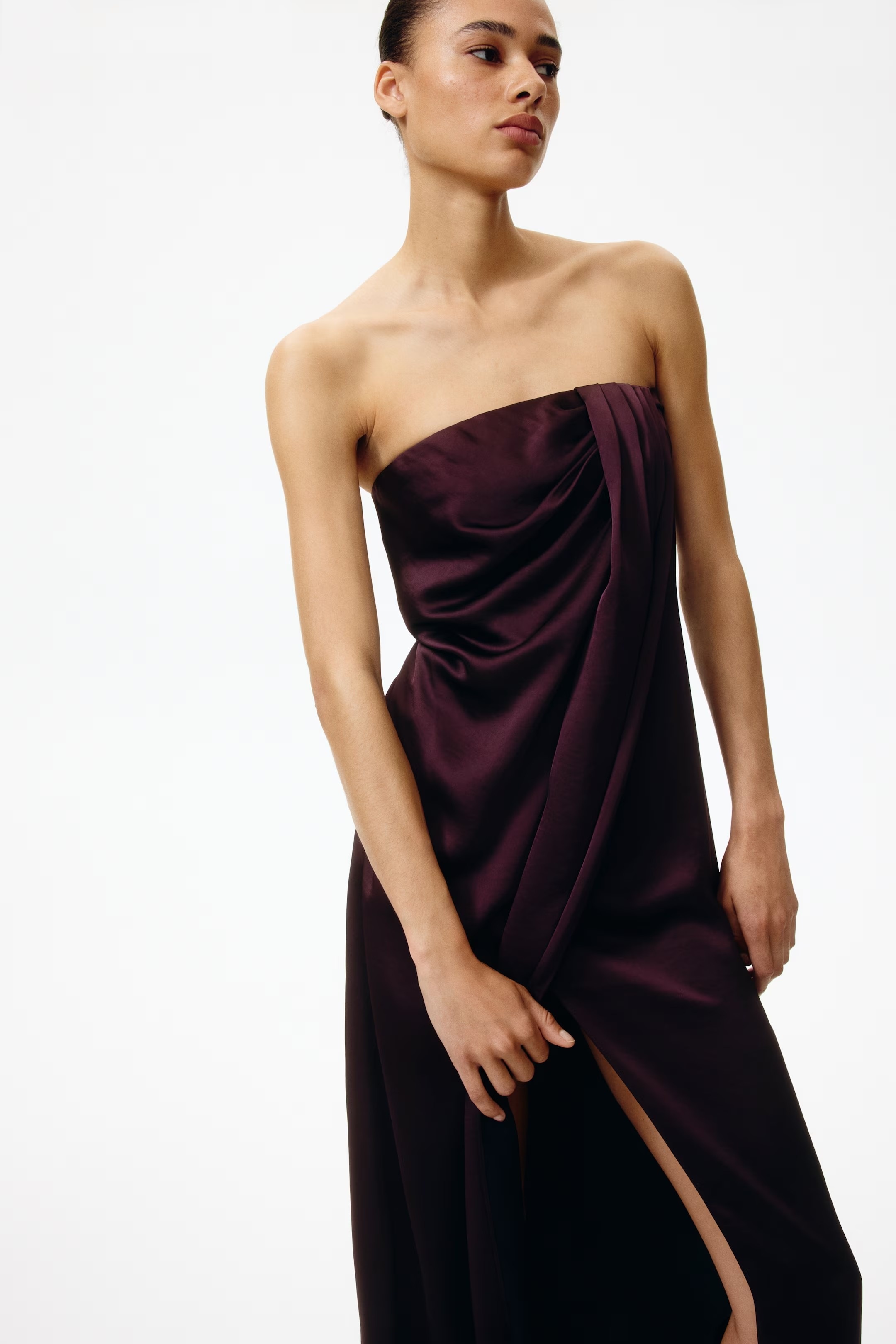 H&M Satin Bandeau Dress