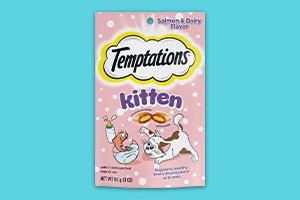 TEMPTATIONS™ Salmon and Dairy Flavor Crunchy and Soft Kitten Treats, 3 oz.