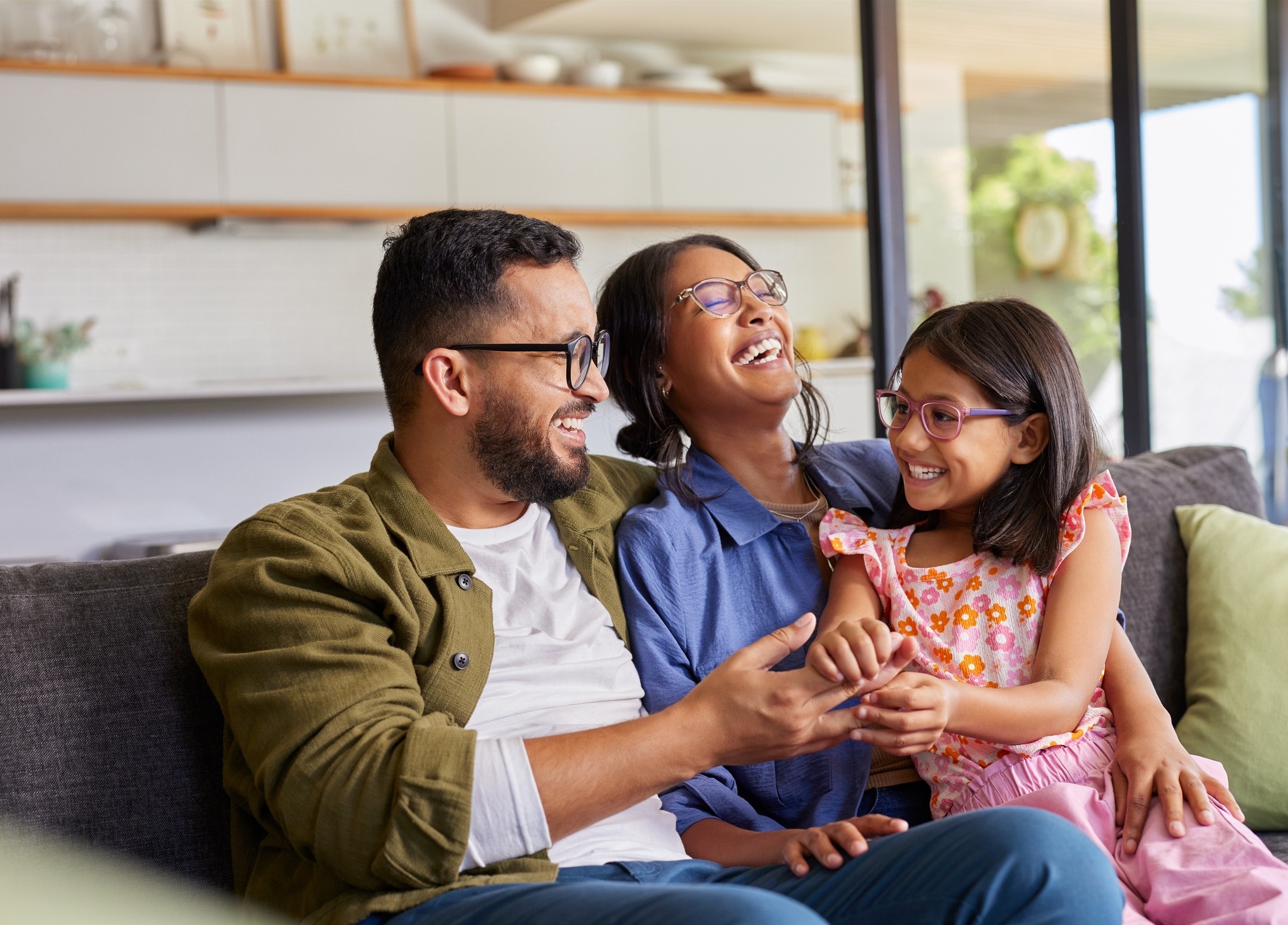 Family smiling