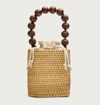 Rattan bucket bag
