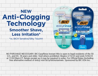 BIC EasyRinse™ Instant Win