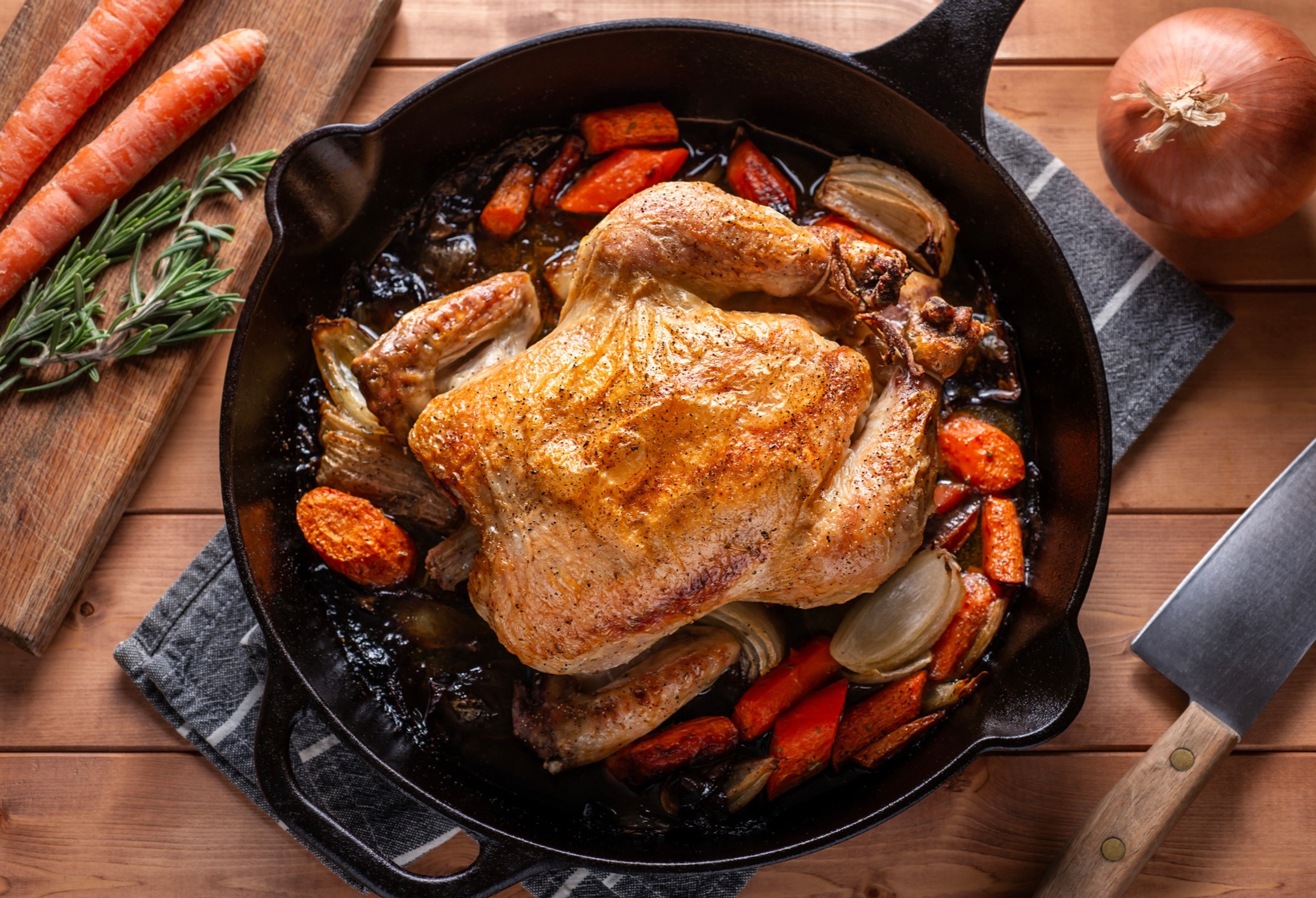 Roast chicken with vegetables