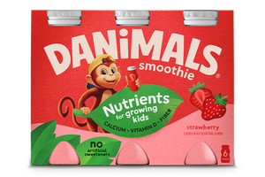 Danimals strawberry smoothies.