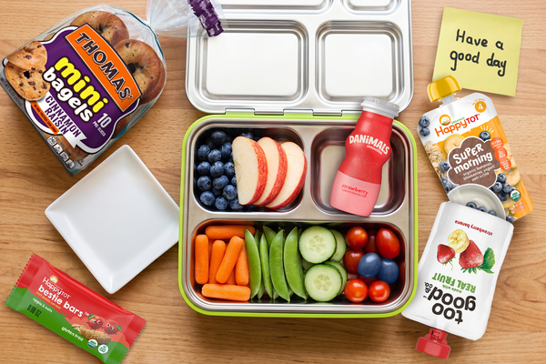School lunchbox with snacks.