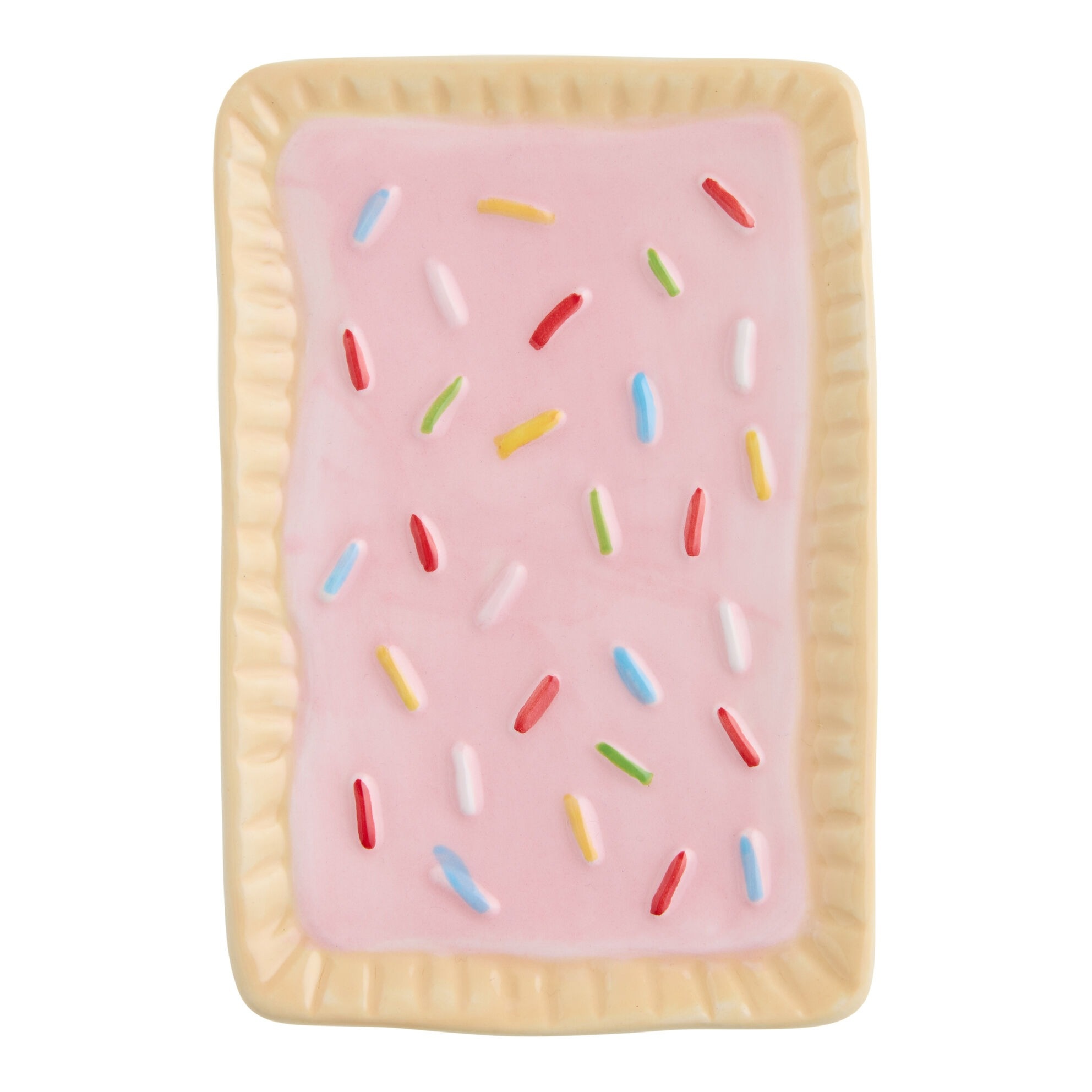 Pink Ceramic Toaster Pastry Hand Painted Spoon Rest