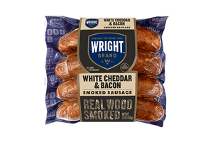 Wright® Brand Real Wood Smoked White Cheddar & Bacon Smoked Sausage, 12 oz, 4 Count