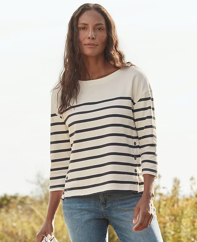 Garnet Hill Striped Soleil Vintage Knit Top