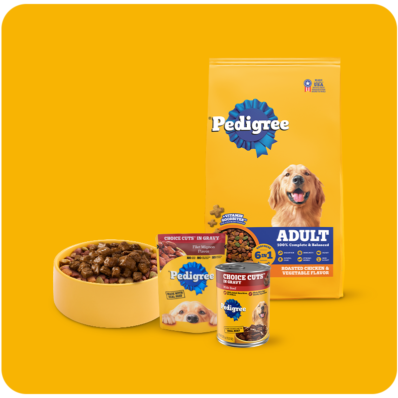 Product shot of Pedigree items