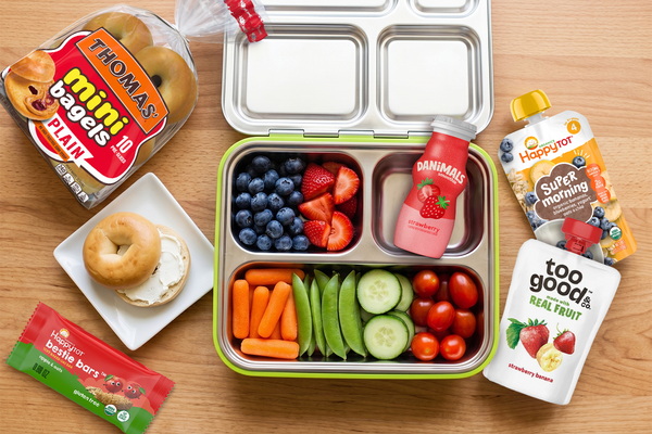 School lunchbox with snacks.