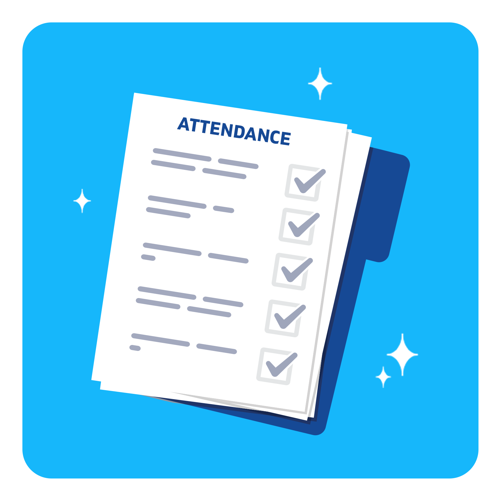 An attendance sheet checklist.