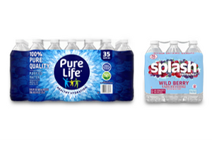 Pure Life and Splash water packages