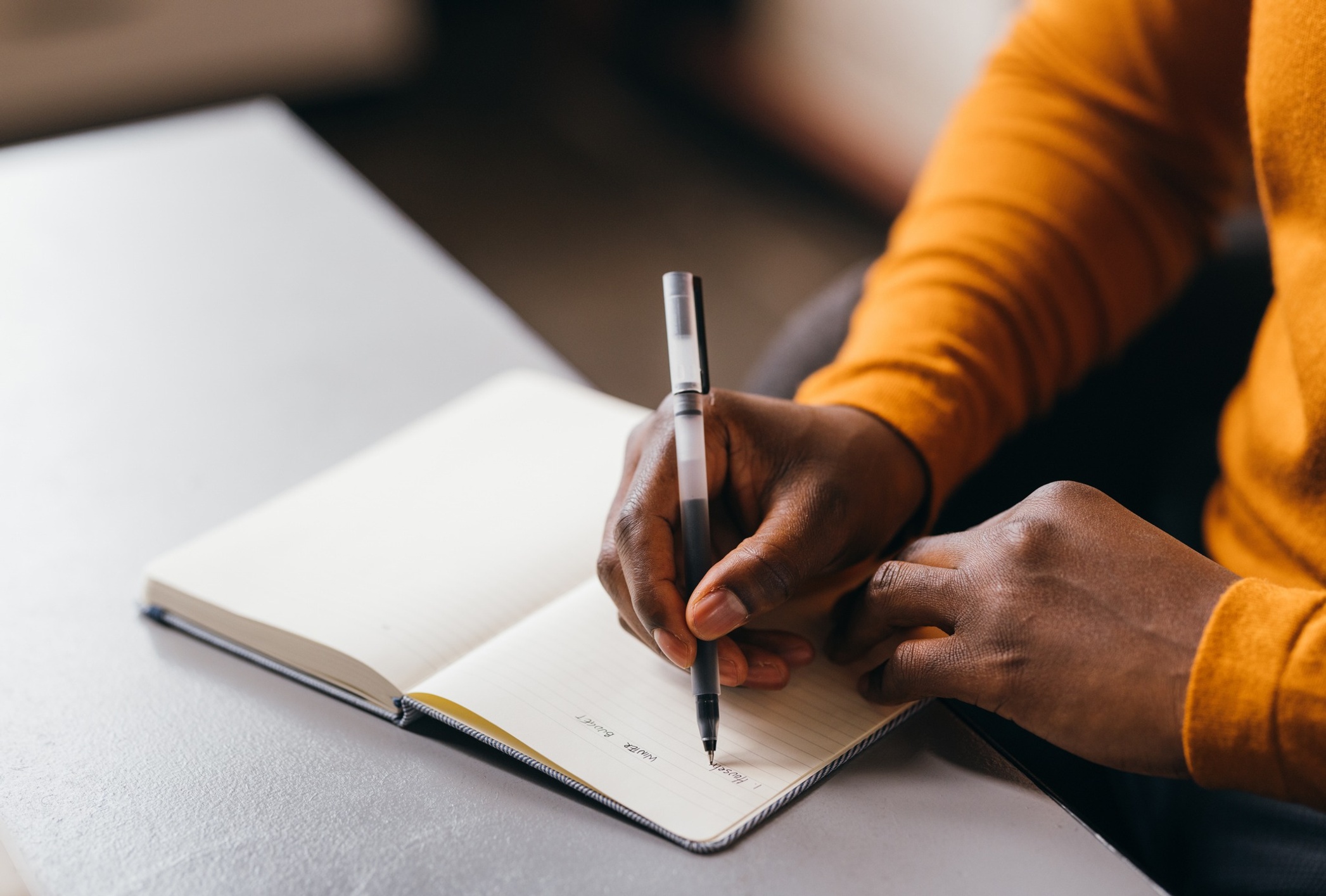 Person journaling
