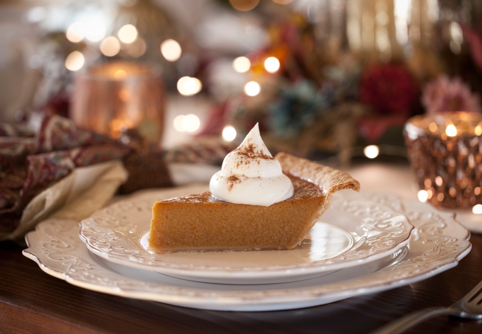 Slice of pumpkin pie
