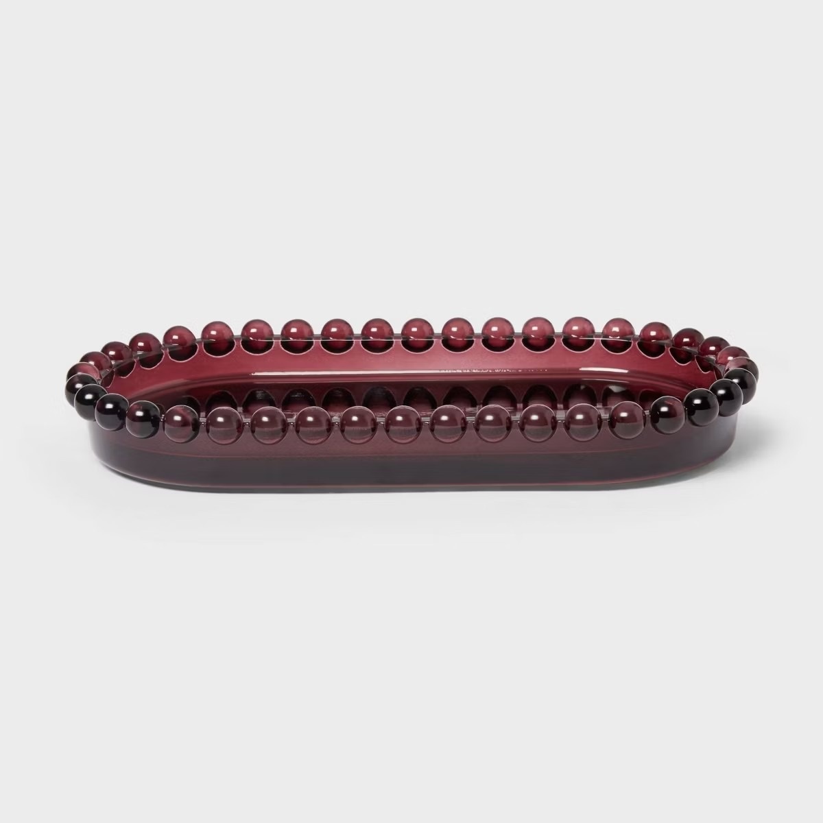 Theshold Textured Glass Tray Mulberry 
