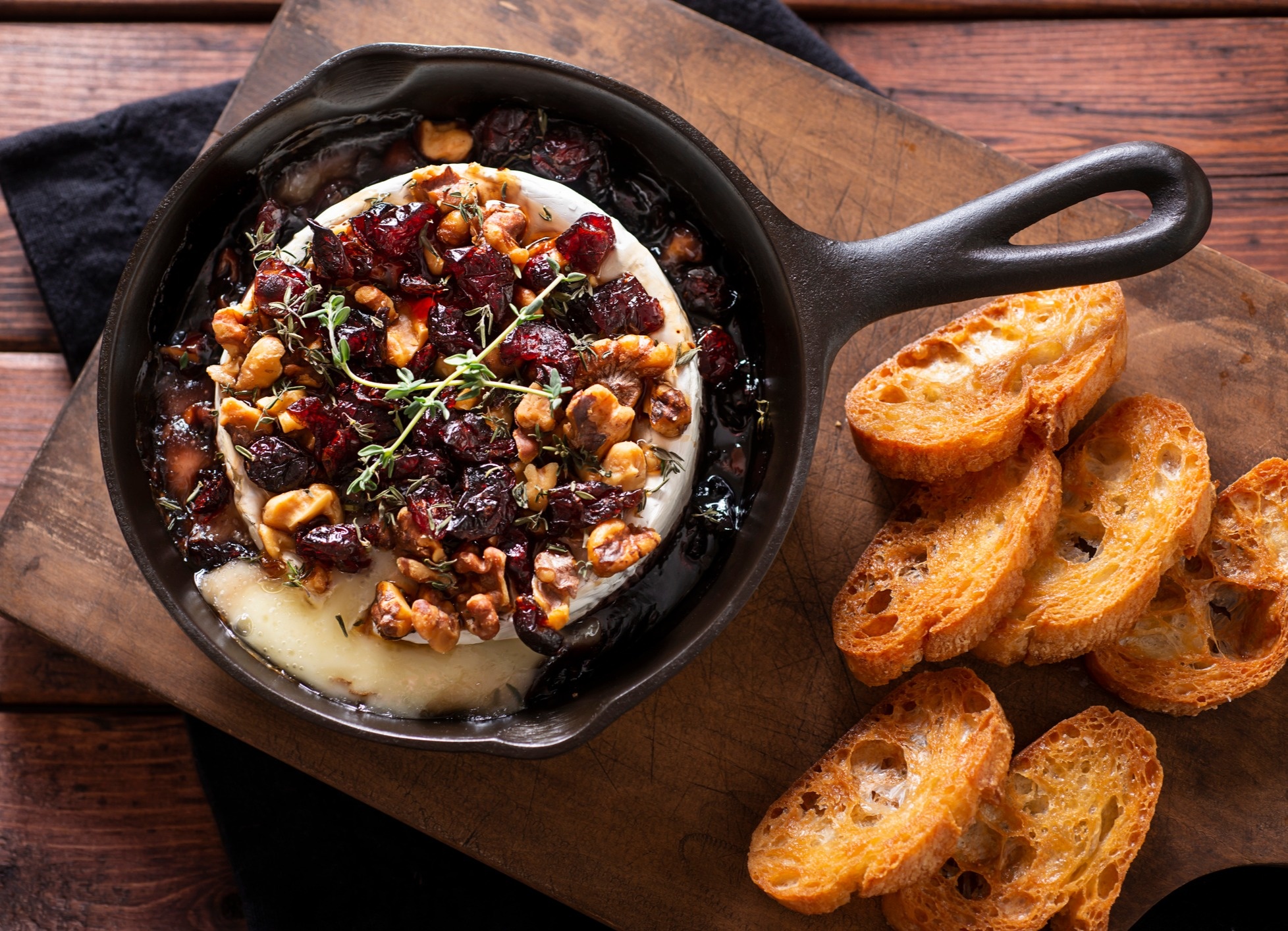 Baked brie and toast