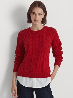 Woman in red sweater