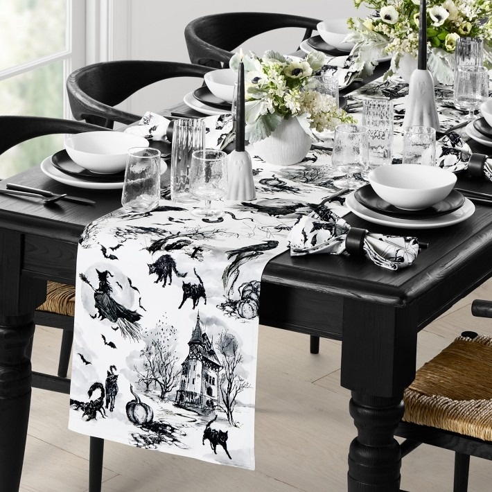 Spooky Soirée Toile Table Runner