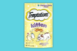 TEMPTATIONS™ Chicken and Dairy Flavor Crunchy and Soft Kitten Treats, 3 oz.